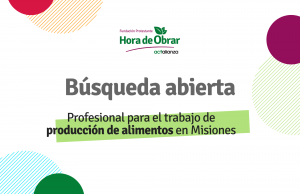 Búsqueda abierta: Profesional para el trabajo de producción de alimentos en Misiones