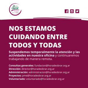 Suspendemos temporalmente las actividades en la oficina